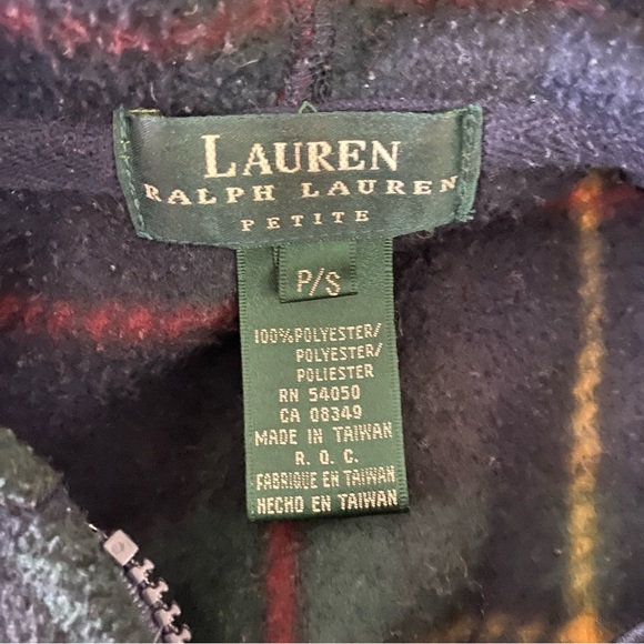 Ralph Lauren Petite Womens Tartan Plaid Zip Up Hooded Fleece Jacket - Picture 4 of 4